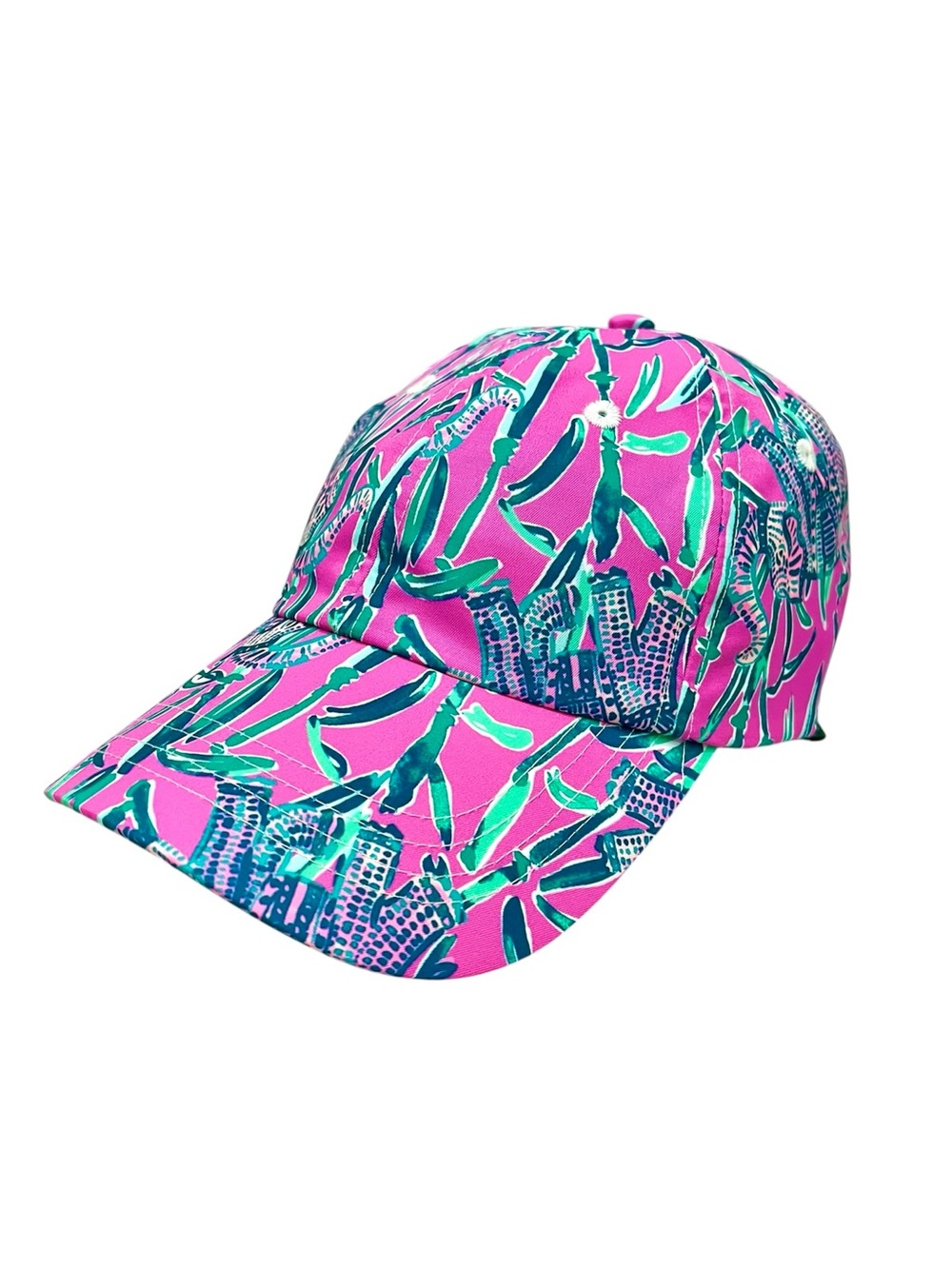 Lilly Pulitzer Run Around Hat Mandevilla Pink Extra Lucky Elephants Bamboo